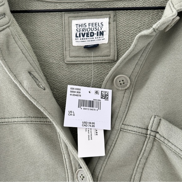 NWT American Eagle Oversized Lived In Button Up Shirt Jacket - Picture 4 of 5